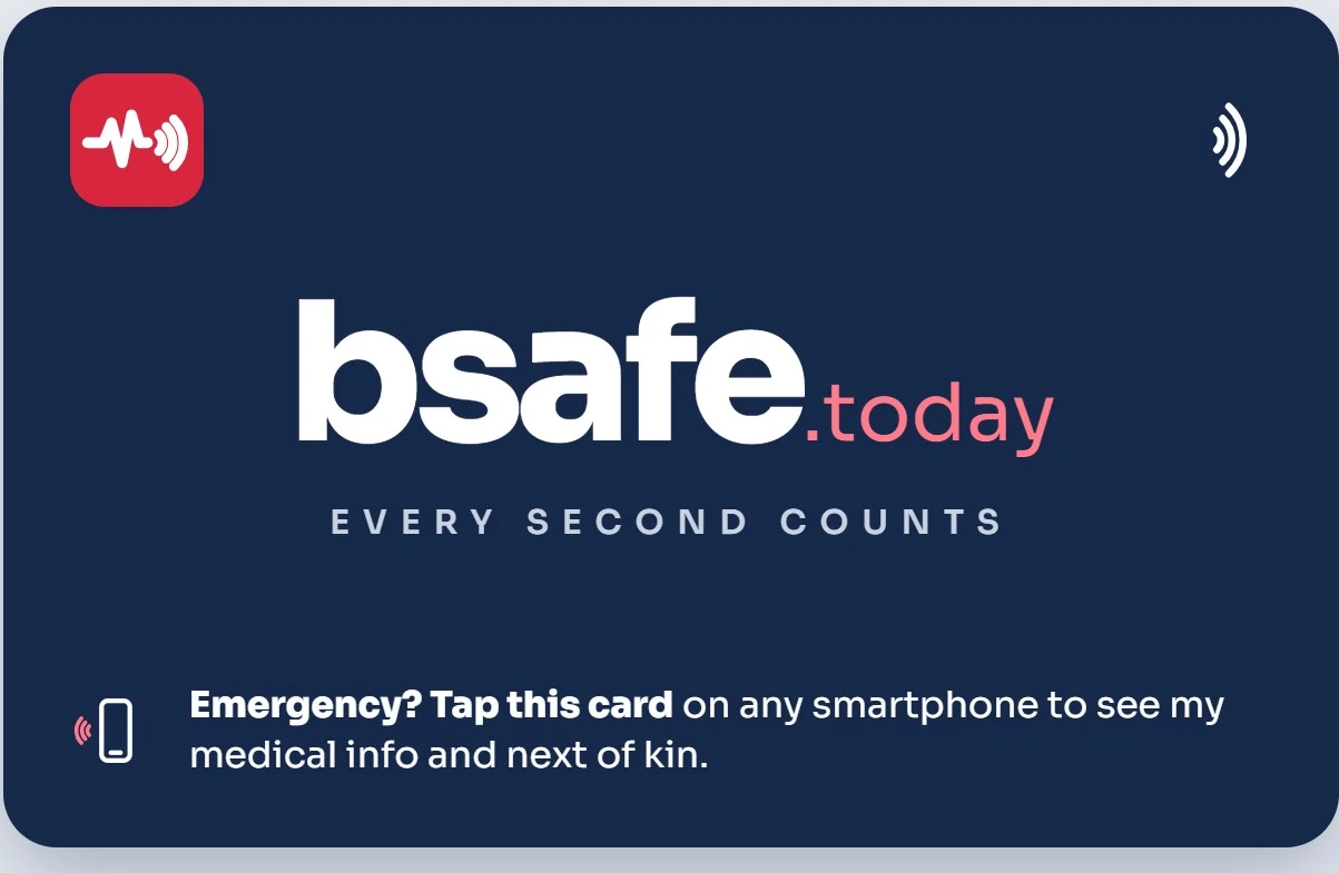 Navy bsafe wallet card