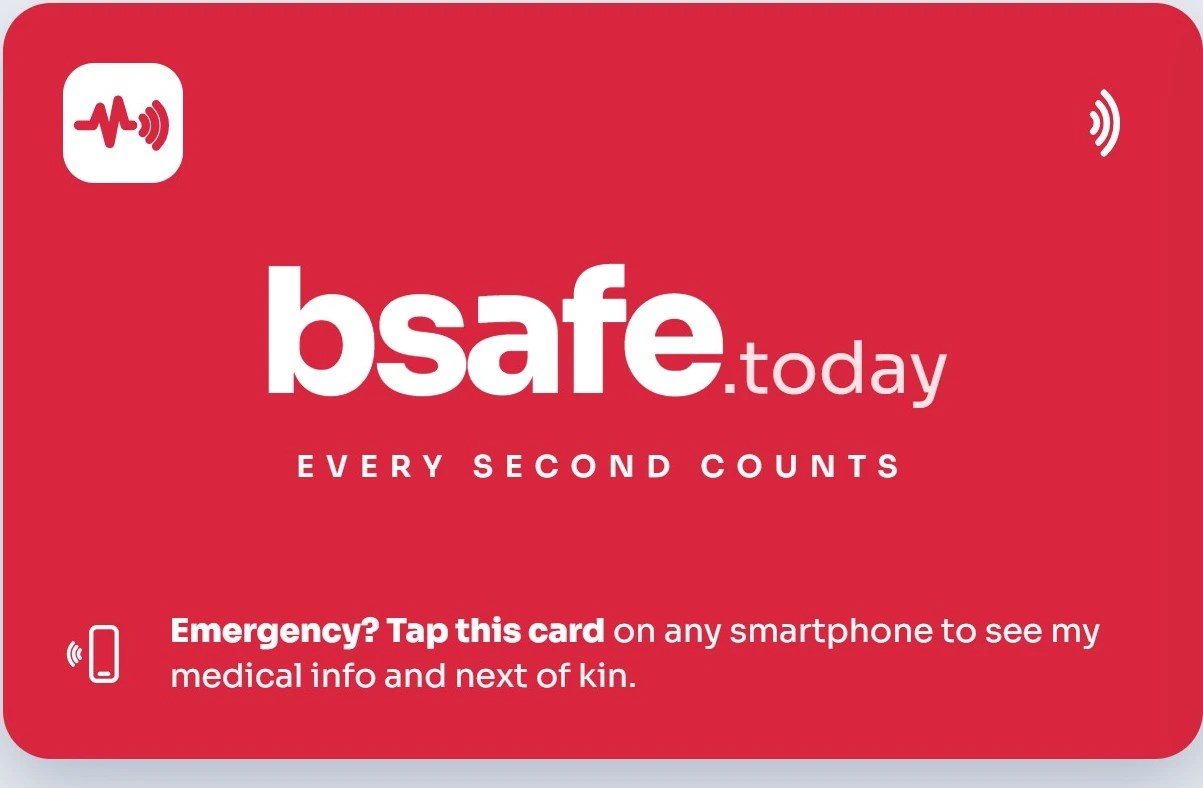 bsafe wallet card Red · front